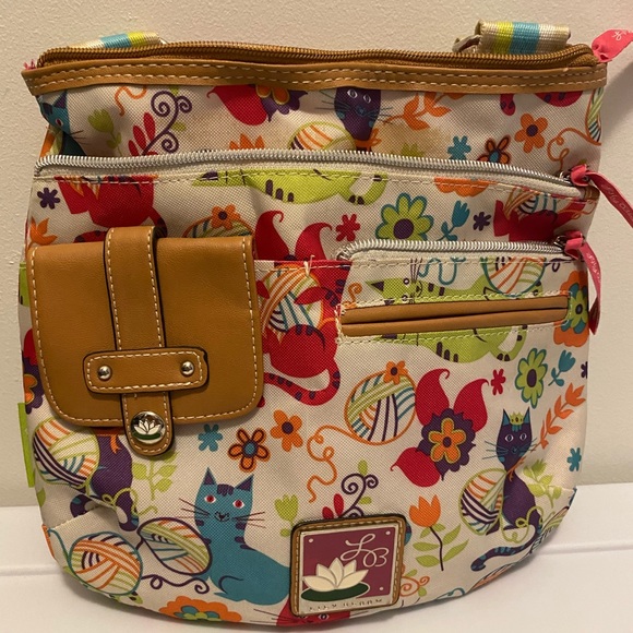 Handbags - Lilly bloom -colorful cat crossbody purse